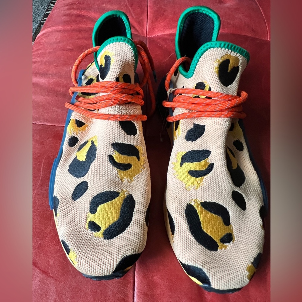 adidas NMD Hu Pharrell ‘Animal Print Leopard Pulse Amber’ size 9.5M - Picture 1 of 6